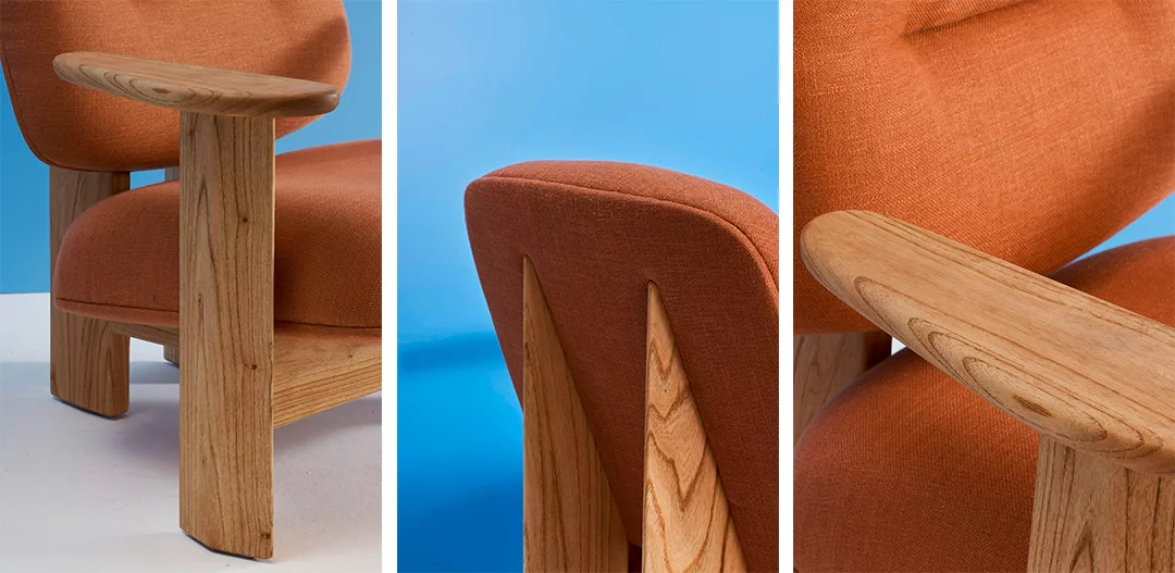 Detalhes da poltrona Guaruçá de Mauricio Arruda.